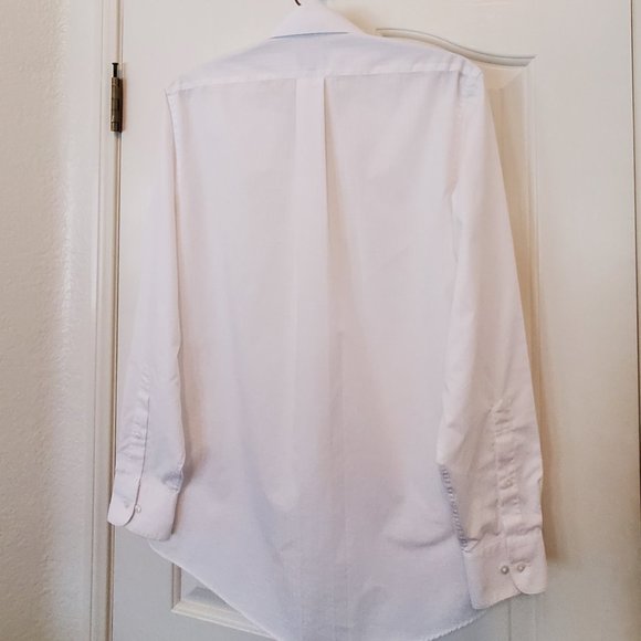 MEN'S ARROW WHITE FITTED DRESS SHIRT 14 1/2 - Picture 3 of 8